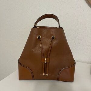 Brown Leather Bucket Bag